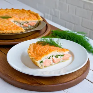 Рецепт Рыбный пирог с форелью и укропом - Подача