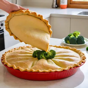 Рецепт Рыбный пирог с кетой и брокколи - Формирование пирога