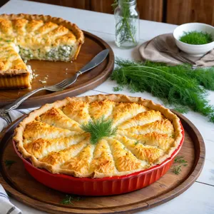 Рецепт Рыбный пирог с кетой и брокколи - Подача