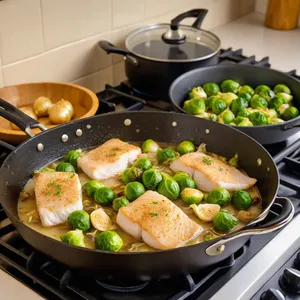 Рецепт Рыбный пирог с хеком и брюссельской капустой - Приготовление начинки
