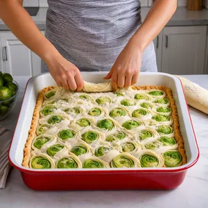 Рецепт Рыбный пирог с хеком и брюссельской капустой - Сборка пирога
