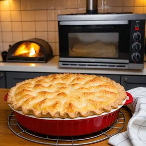 Рецепт Рыбный пирог с хеком и брюссельской капустой - Выпекание
