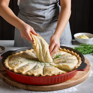 Рецепт Рыбный пирог с корюшкой и чесночным маслом - Формирование пирога