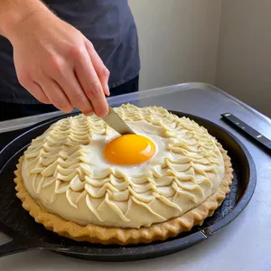 Рецепт Рыбный пирог с палтусом и стручковой фасолью - Закрытие пирога