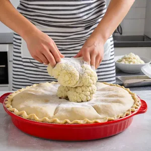 Рецепт Рыбный пирог с сайрой и цветной капустой - Формирование пирога