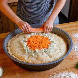 Рецепт Рыбный пирог с щукой и морковью - Сборка пирога