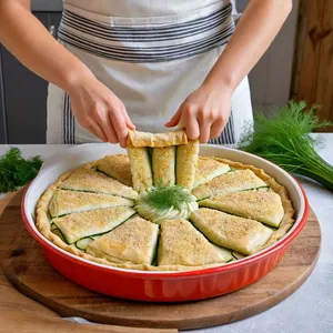 Рецепт Рыбный пирог с судаком и кабачками - Сборка пирога
