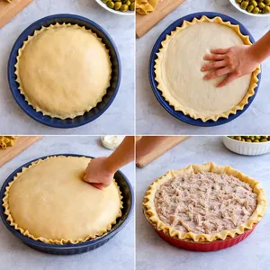 Рецепт Рыбный пирог с тунцом и оливками - Сборка пирога