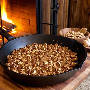Рецепт Салат "Аппетитный микс" с индейкой и орехами - Обжарка орехов