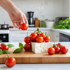 Рецепт Салат Капрезе с черешней и козьим сыром - Подготовка ингредиентов
