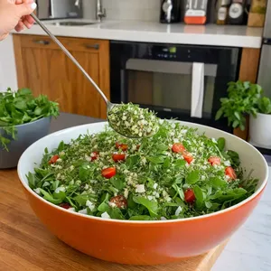 Рецепт Салат "Мясное наслаждение" с говядиной и грибами - Финальный штрих