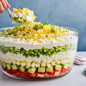 Рецепт Салат "Мимоза" с яблоком и сельдереем - Приготовление слоёв салата