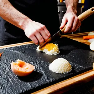 Рецепт Салат "Мимоза" с копченым угрем и перепелиными яйцами - Нарезка ингредиентов