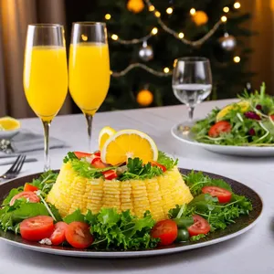 Рецепт Салат "Мимоза" с крабовыми палочками и кукурузой - Подача