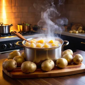 Рецепт Салат Нисуаз с говядиной и гранатовым соусом - Приготовление картофеля