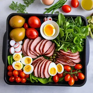 Рецепт Салат Нисуаз с копченой уткой и грушей - Подготовка ингредиентов