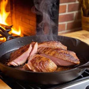 Рецепт Салат Нисуаз с уткой и персиком - Приготовление утки