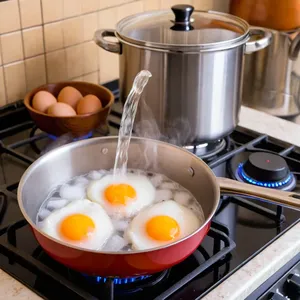 Рецепт Салат Нисуаз с вялеными томатами и оливками - Варка яиц