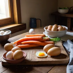 Рецепт Салат "Оливье" с копченым сыром и грушевым чатни - Подготовка овощей и яиц