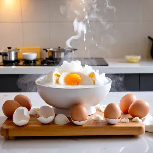 Рецепт Салат "Оливье" с печеными овощами и горчичным соусом - Приготовление яиц