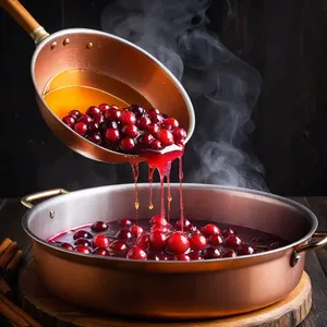 Рецепт Салат "Оливье" с перепелкой и клюквенным соусом - Приготовление клюквенного соуса