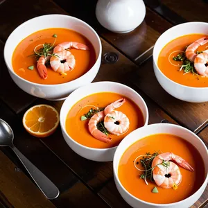 Рецепт Сальморехо с апельсином и креветками - Сборка и подача