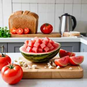 Рецепт Сальморехо с арбузом и фетой - Подготовка ингредиентов
