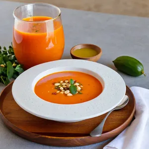 Рецепт Сальморехо с фейхоа и кедровыми орешками - Охлаждение и подача