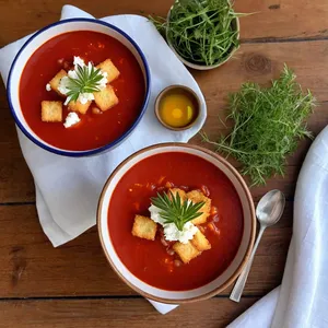 Рецепт Сальморехо с свёклой и козьим сыром - Подача блюда