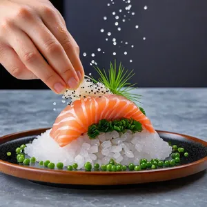 Рецепт Сашими из морского леща с юдзу и дайконом - Финальное украшение
