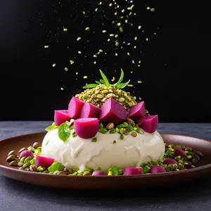 Рецепт Сельдь под шубой с ананасом и фисташками - Финишное оформление