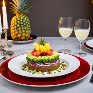 Рецепт Сельдь под шубой с ананасом и фисташками - Подача блюда