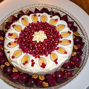 Рецепт Сельдь под шубой с гранатом и грецкими орехами - Финальное украшение