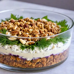 Рецепт Сельдь под шубой с грушей и грецкими орехами - Финальное украшение