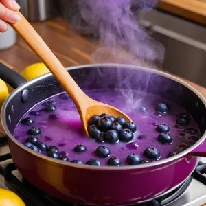 Рецепт Сельдь с черничным кулисом и миндальными хлопьями - Приготовление черничного кулиса