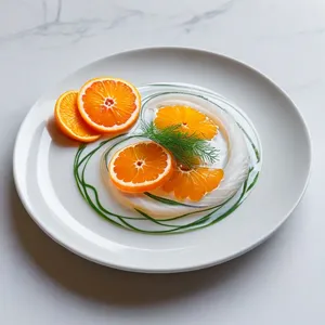 Рецепт Сельдь с мандариновым желе и укропным кремом - Подача блюда