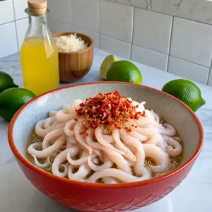 Рецепт Севиче из кальмаров с огурцом и имбирем - Маринование кальмаров