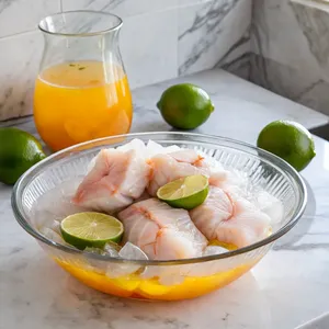 Рецепт Севиче из морского черта с гуавой и кинзой - Маринование рыбы