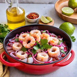 Рецепт Севиче из морского черта с гуавой и кинзой - Сборка севиче