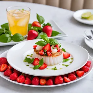 Рецепт Севиче из морского гребешка с клубникой и базиликом - Подача
