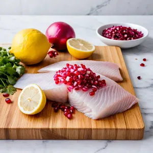 Рецепт Севиче из морского языка с гранатом и кинзой - Подготовка ингредиентов