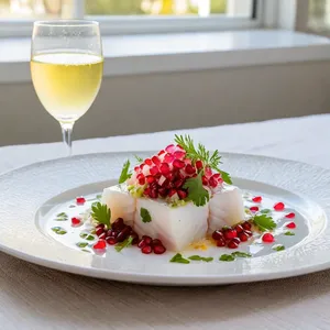 Рецепт Севиче из морского языка с гранатом и кинзой - Подача