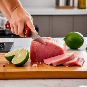 Рецепт Севиче из тунца с кокосом и лаймом - Подготовка тунца