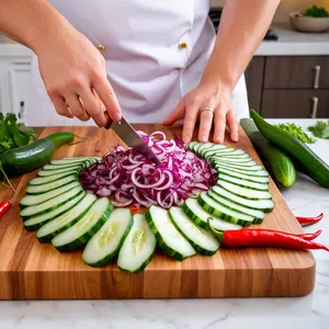 Рецепт Севиче из тунца с кокосом и лаймом - Подготовка овощей