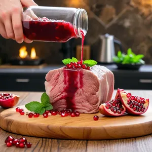 Рецепт Шашлык из баранины с гранатом и мятой - Подготовка мяса и маринада