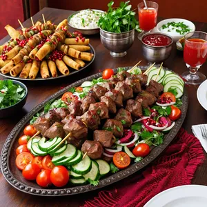 Рецепт Шашлык из баранины с гранатовым соусом - Подача шашлыка