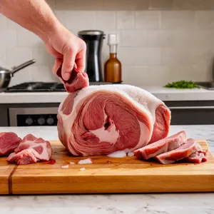 Рецепт Шашлык из баранины с розмарином и чесноком - Подготовка мяса