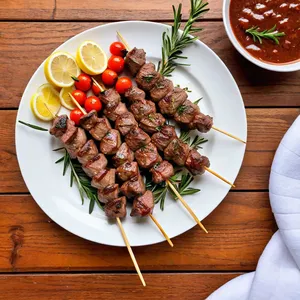 Рецепт Шашлык из баранины с розмарином и чесноком - Подача
