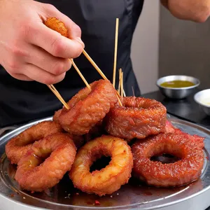 Рецепт Шашлык из говядины с аджикой и зеленью - Нанизывание шашлыка