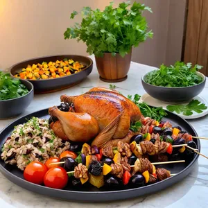 Рецепт Шашлык из индейки с черносливом и грецким орехом - Подача